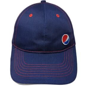 Pepsi Strapback Baseball Cap Blue One Size Adjustable Embroidered Sodagear